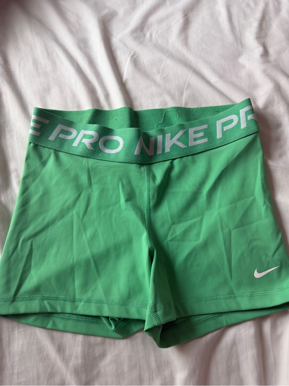 Nike Pro Women's Lime Green Compression Shorts Size Medium Stretchy Athletic
